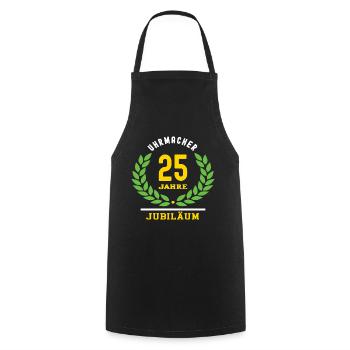 Uhrmacher Jubiläum 25 Jahre 25 jähriges Jubilaeum - Kochschürze - Schwarz - Vorne - AI Model Male 185 dark (185cm)