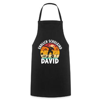 Finally Schoolchild David Dabbing Student - Cooking Apron - black - Front - AI Model Male 185 dark (185cm)