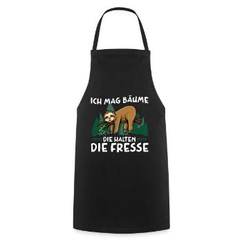 I like trees that keep their mouths shut - Cooking Apron - black - Front - AI Model Male 185 dark (185cm)