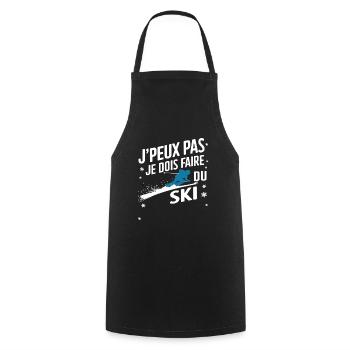 J'peux pas j'ai ski - Tablier de cuisine - noir - Devant - AI Model Male 185 dark (185cm)