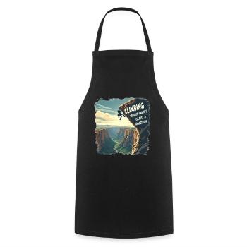 Climbing - Because Gravity Is Just a Suggestion - Cooking Apron - black - Front - AI Model Male 185 dark (185cm)