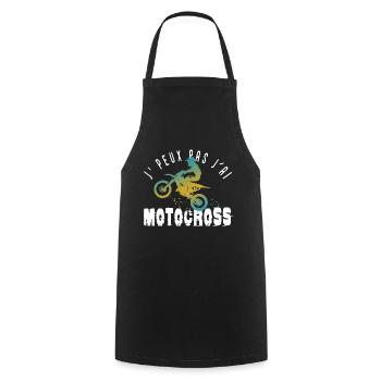 J'peux pas j'ai motocross cadeau humour moto cross - Tablier de cuisine - noir - Devant - AI Model Male 185 dark (185cm)