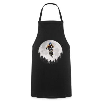 Mountain Bike Moon Mountain Biker Moon - Cooking Apron - black - Front - AI Model Male 185 dark (185cm)