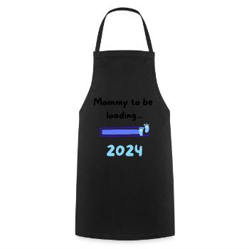 Mommy loading 2024 Boy - Kochschürze - Schwarz - Vorne - AI Model Male 185 dark (185cm)