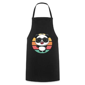 Cool Panda with Sunglasses Vintage Sunset - Cooking Apron - black - Front - AI Model Male 185 dark (185cm)
