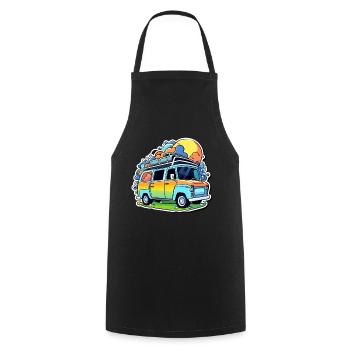 Camper Wohnmobil Campen - Kochschürze - Schwarz - Vorne - AI Model Male 185 dark (185cm)