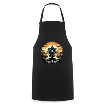 SKULL RIDER : AVENTURE DANS LE DÉSERT SOUS LE COUCHER DU SOLEIL - Tablier de cuisine - noir - Devant - AI Model Male 185 dark (185cm)