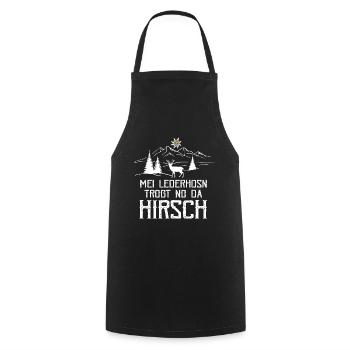 Mei Lederhosn trogt no da deer costume - Cooking Apron - black - Front - AI Model Male 185 dark (185cm)