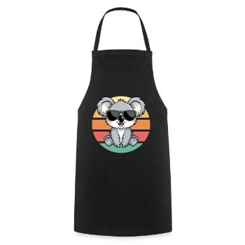 Cooler Koala Mit Sonnenbrille Vintage Sunset - Kochschürze - Schwarz - Vorne - AI Model Male 185 dark (185cm)