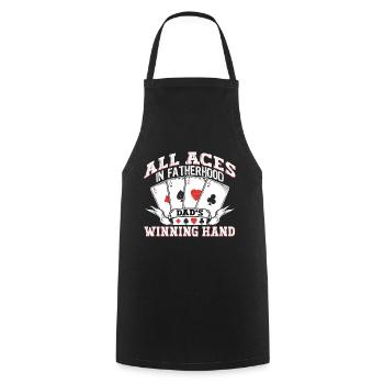 All Aces In Fatherhood Winning Hand Retro Papa - Kochschürze - Schwarz - Vorne - AI Model Male 185 dark (185cm)
