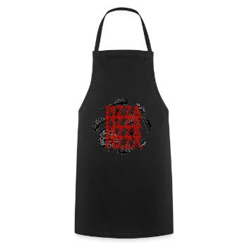 PIZZA - Kochschürze - Schwarz - Vorne - AI Model Male 185 dark (185cm)