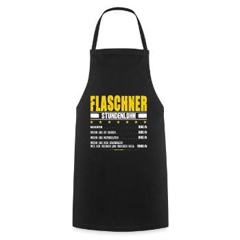 Flaschner Stundenlohn Blechner Spengler Klempner - Kochschürze - Schwarz - Vorne - AI Model Male 185 dark (185cm)