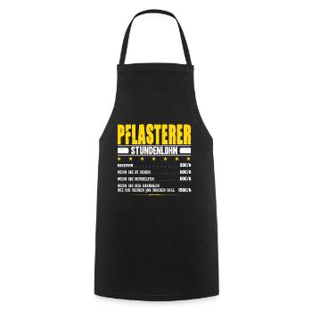 Pflasterer Stundenlohn Steinleger Pflastersetzer - Kochschürze - Schwarz - Vorne - AI Model Male 185 dark (185cm)