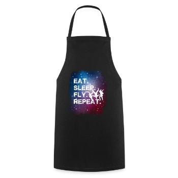 Space Skydiving Eat Sleep Fly Repeat - Kochschürze - Schwarz - Vorne - AI Model Male 185 dark (185cm)
