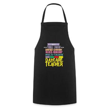 Daycare Teacher I'm A Toddle Diaper Child Care Work - Cooking Apron - black - Front - AI Model Male 185 dark (185cm)