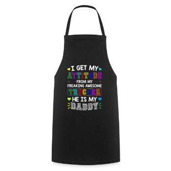 My Freaking Awesome Trucker Hey Is My Daddy - Cooking Apron - black - Front - AI Model Male 185 dark (185cm)