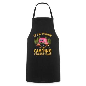 Mon camping Friends_ Fault Flamingo Wine - Tablier de cuisine - noir - Devant - AI Model Male 185 dark (185cm)