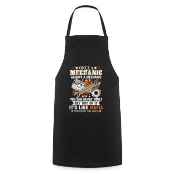 Once A Mechanic Always A Mechanic You Can Never - Cooking Apron - black - Front - AI Model Male 185 dark (185cm)