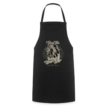 Feel the Spirit of the Wild West - Cooking Apron - black - Front - AI Model Male 185 dark (185cm)