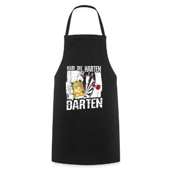 Nur die harten darten Bier Spruch für Dartspieler - Kochschürze - Schwarz - Vorne - AI Model Male 185 dark (185cm)