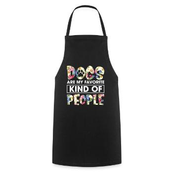 Les chiens sont mon genre préféré de personnes Funny Flower - Tablier de cuisine - noir - Devant - AI Model Male 185 dark (185cm)