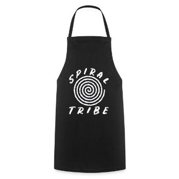 Spiral Tribe Tekno Tribe Free Party Spiral Rave - Cooking Apron - black - Front - AI Model Male 185 dark (185cm)
