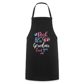 Pink Or Blue Grandma Loves You Baby Shower Gift - Kochschürze - Schwarz - Vorne - AI Model Male 185 dark (185cm)