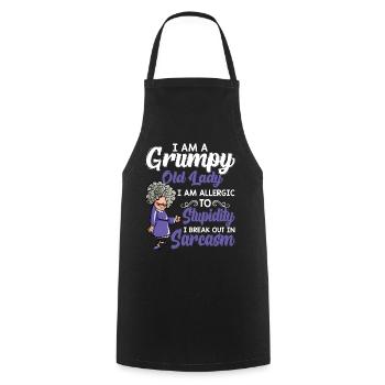 Grumpy Old I Am Allergic To Stupidity T Shirt - Kochschürze - Schwarz - Vorne - AI Model Male 185 dark (185cm)