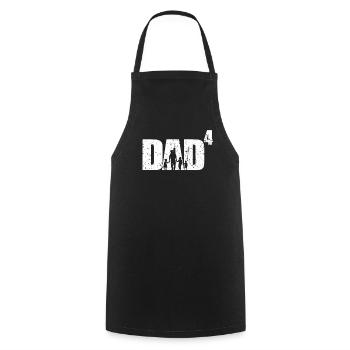 Dad hoch 4 Vater mit 4 Kindern vierfacher Papa - Kochschürze - Schwarz - Vorne - AI Model Male 185 dark (185cm)