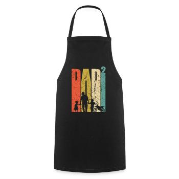 Papa high 2 père cadeau moto motard - Tablier de cuisine - noir - Devant - AI Model Male 185 dark (185cm)