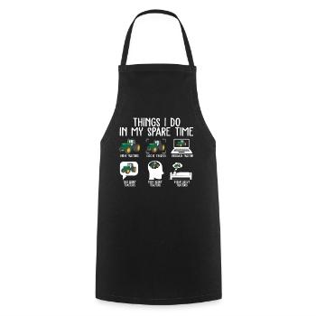Things I Do In My Spare Time Tractors T Shirt - Tablier de cuisine - noir - Devant - AI Model Male 185 dark (185cm)
