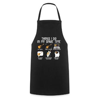 Things I Do In My Spare Time Guitar Player T Shirt - Tablier de cuisine - noir - Devant - AI Model Male 185 dark (185cm)