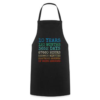 Youth Birthday10Years Vintage Retro Gift - Cooking Apron - black - Front - AI Model Male 185 dark (185cm)