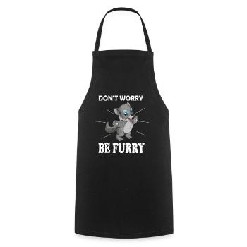 Süßer Wolf Spruch Don't worry be Furry Fox - Kochschürze - Schwarz - Vorne - AI Model Male 185 dark (185cm)