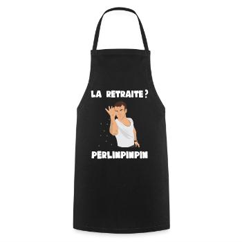 Réformes macron LREM retraités pauvreté misère rue - Tablier de cuisine - noir - Devant - AI Model Male 185 dark (185cm)