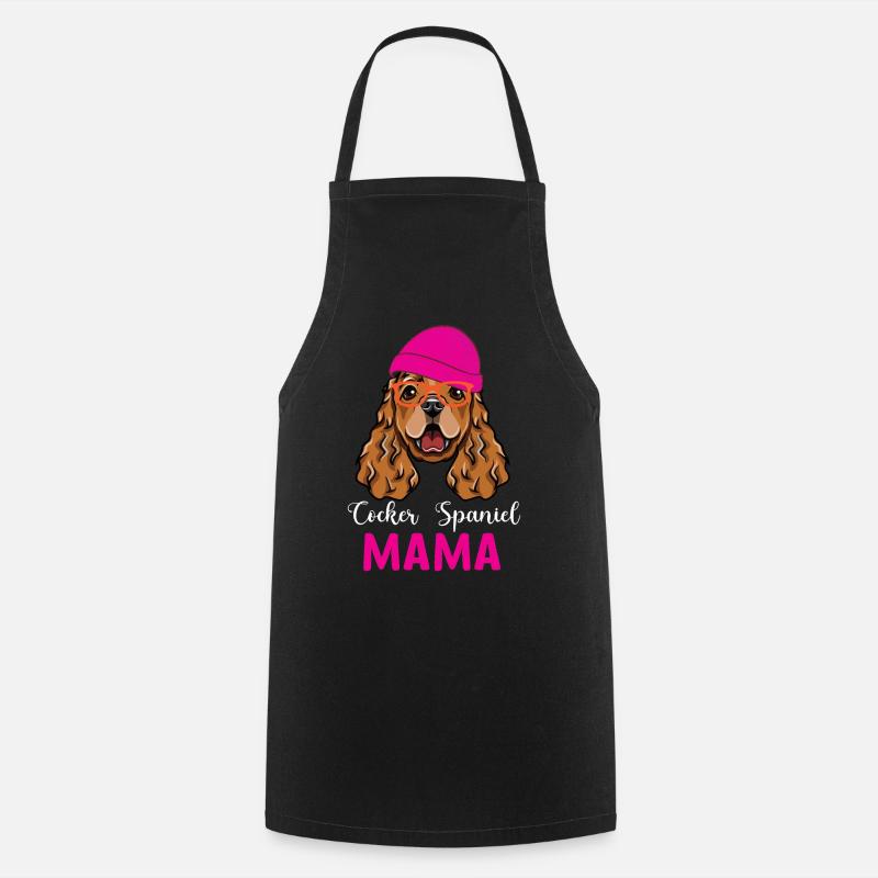 cocker spaniel mama gift idea for owners women fun - Cooking Apron - black