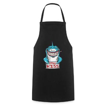 Great White Shark Free Kiss Shark Bite Bite Teeth - Cooking Apron - black - Front - AI Model Male 185 dark (185cm)