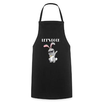 Dabbing Osterhase Ostern Let’s Rock Lapin Danse - Tablier de cuisine - noir - Devant - AI Model Male 185 dark (185cm)