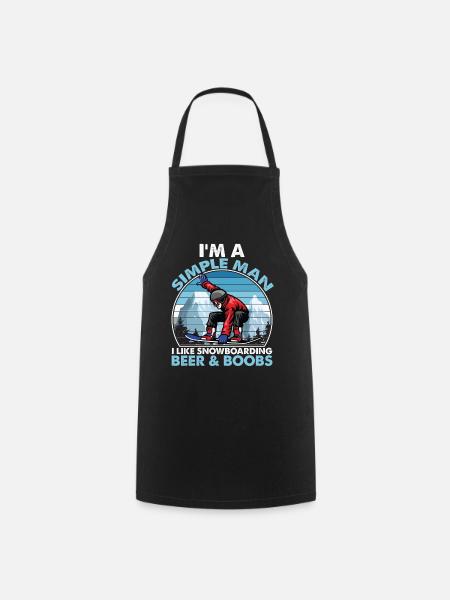 I Like Snowboarding Beer & Boobs - Kochschürze - Schwarz