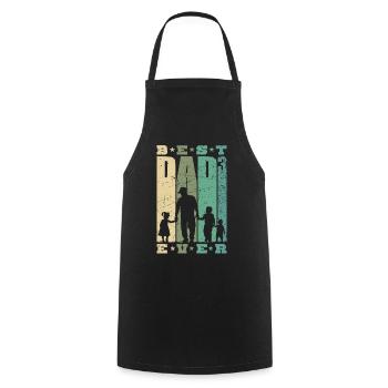 Best Dad Ever Father 3 Kids Triple Dad - Cooking Apron - black - Front - AI Model Male 185 dark (185cm)