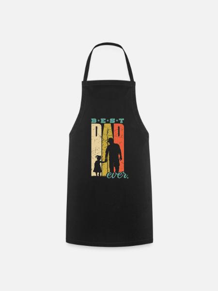Best Dad Ever Retro Papa Geburt Tochter Geschenk - Kochschürze - Schwarz