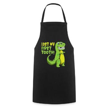 Lost my First Tooth Dino trou de dents enfants drôle - Tablier de cuisine - noir - Devant - AI Model Male 185 dark (185cm)