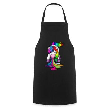 Licorne vomit créatures mythiques arc-en-ciel - Tablier de cuisine - noir - Devant - AI Model Male 185 dark (185cm)