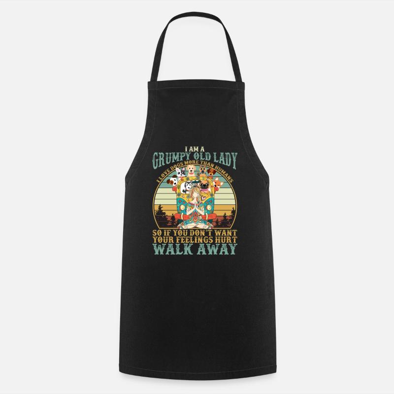 Grumpy Old Lady Vintage Retro - Cooking Apron - black