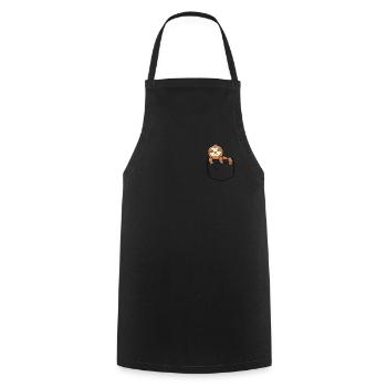 Lustige Faultier in Ihrer Tasche - Kochschürze - Schwarz - Vorne - AI Model Male 185 dark (185cm)