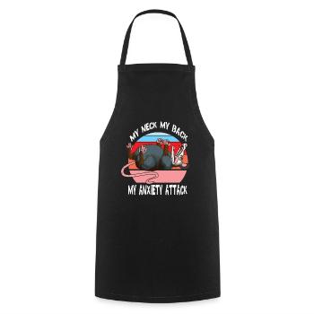 Oppossum My Neck My Back My Anxiety Attack Retro - Tablier de cuisine - noir - Devant - AI Model Male 185 dark (185cm)