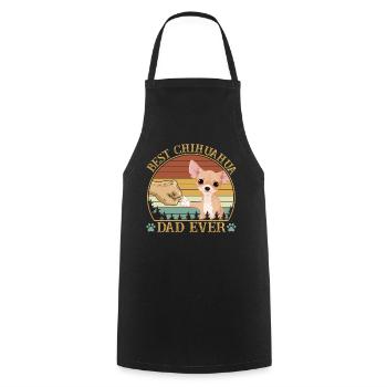 Best Chihuahua Dad Ever Vintage Retro Sunset - Kochschürze - Schwarz - Vorne - AI Model Male 185 dark (185cm)