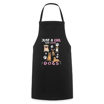 Just a girl who loves dogs Hundeliebhaber Hunde - Kochschürze - Schwarz - Vorne - AI Model Male 185 dark (185cm)