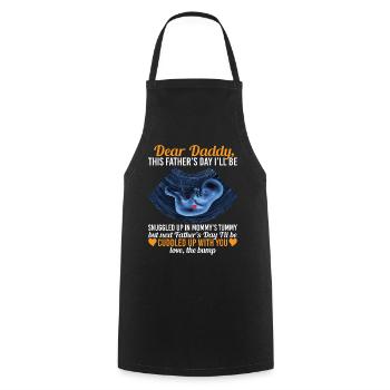 Dear Daddy Love The Bump Baby Ultrasound - Cooking Apron - black - Front - AI Model Male 185 dark (185cm)