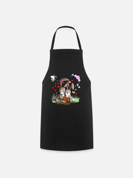 Lapins aime les lapins - Tablier de cuisine - noir